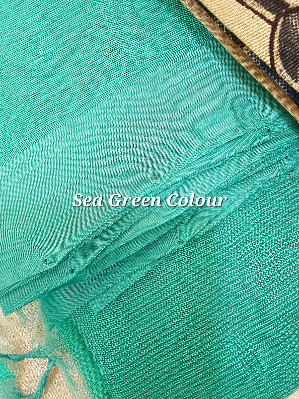 Handwoven Mangalagiri Plain Pattu Saree - Sea Green