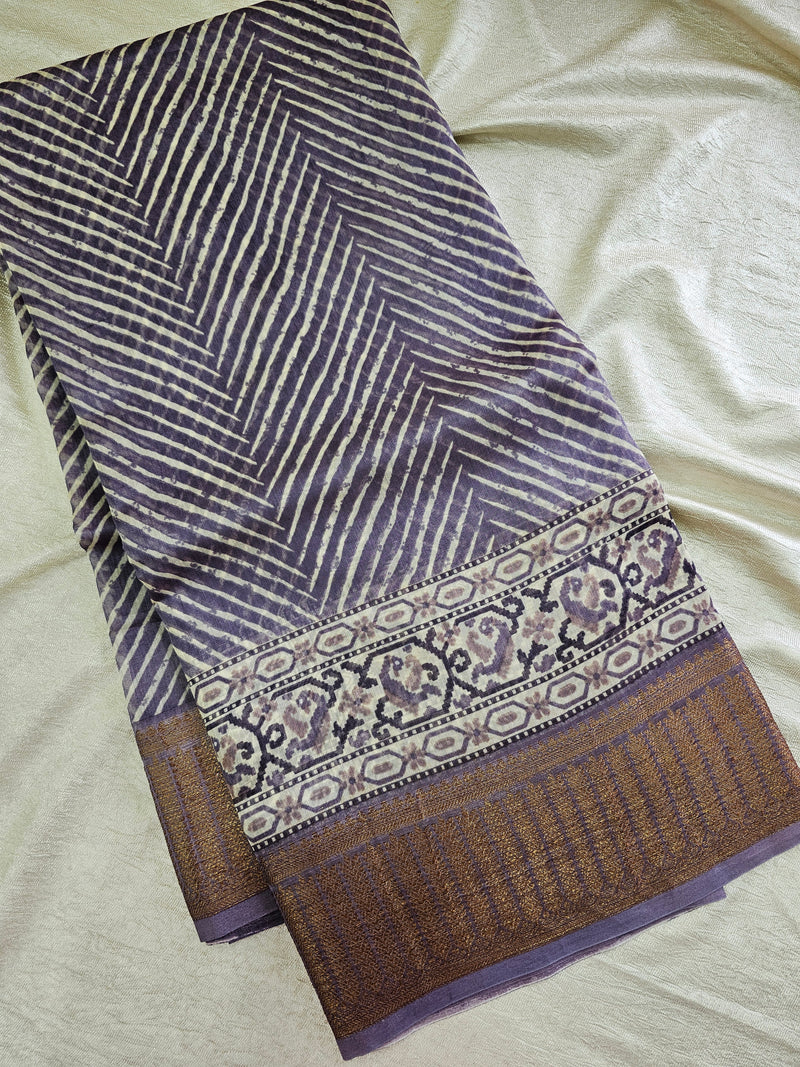 Pure Chanderi Butter Silk - Lavender