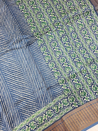 Pure Chanderi Butter Silk - Peacock Blue