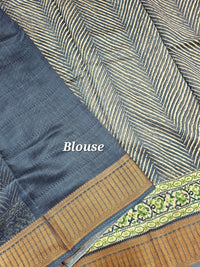 Pure Chanderi Butter Silk - Peacock Blue