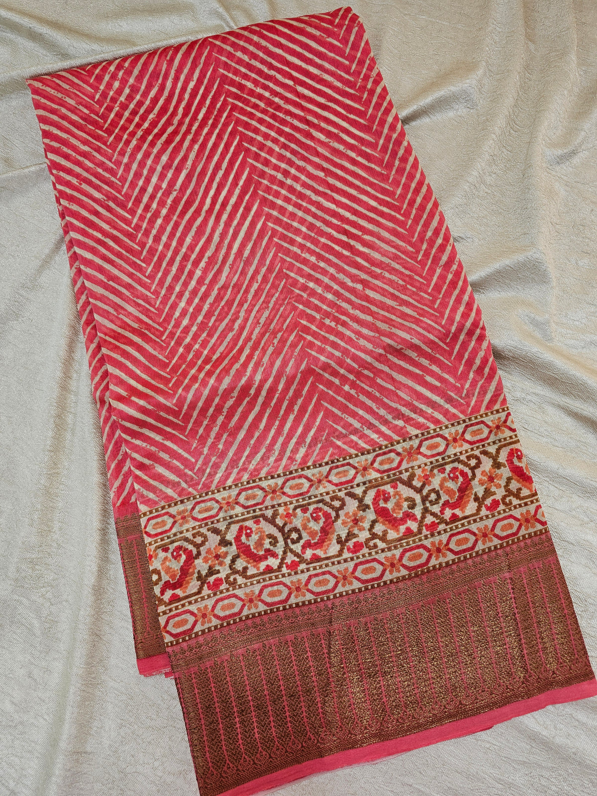 Pure Chanderi Butter Silk - Pink