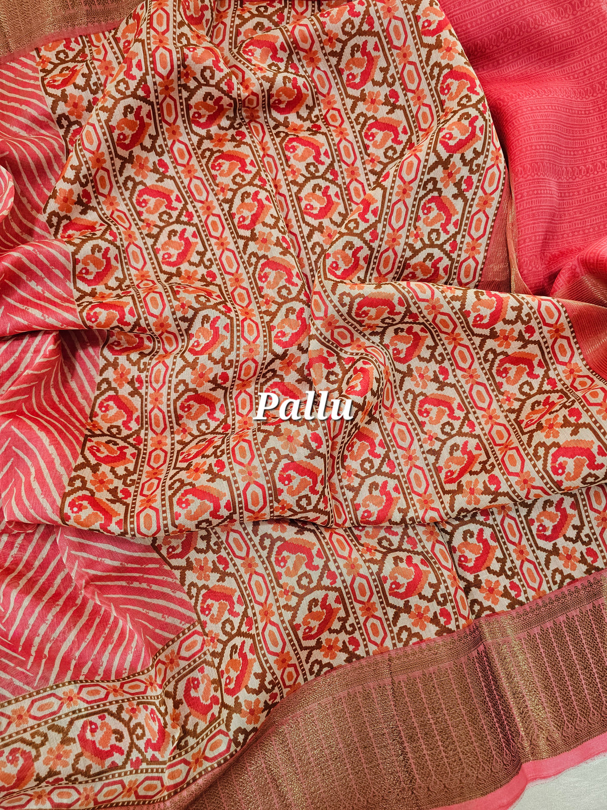 Pure Chanderi Butter Silk - Pink