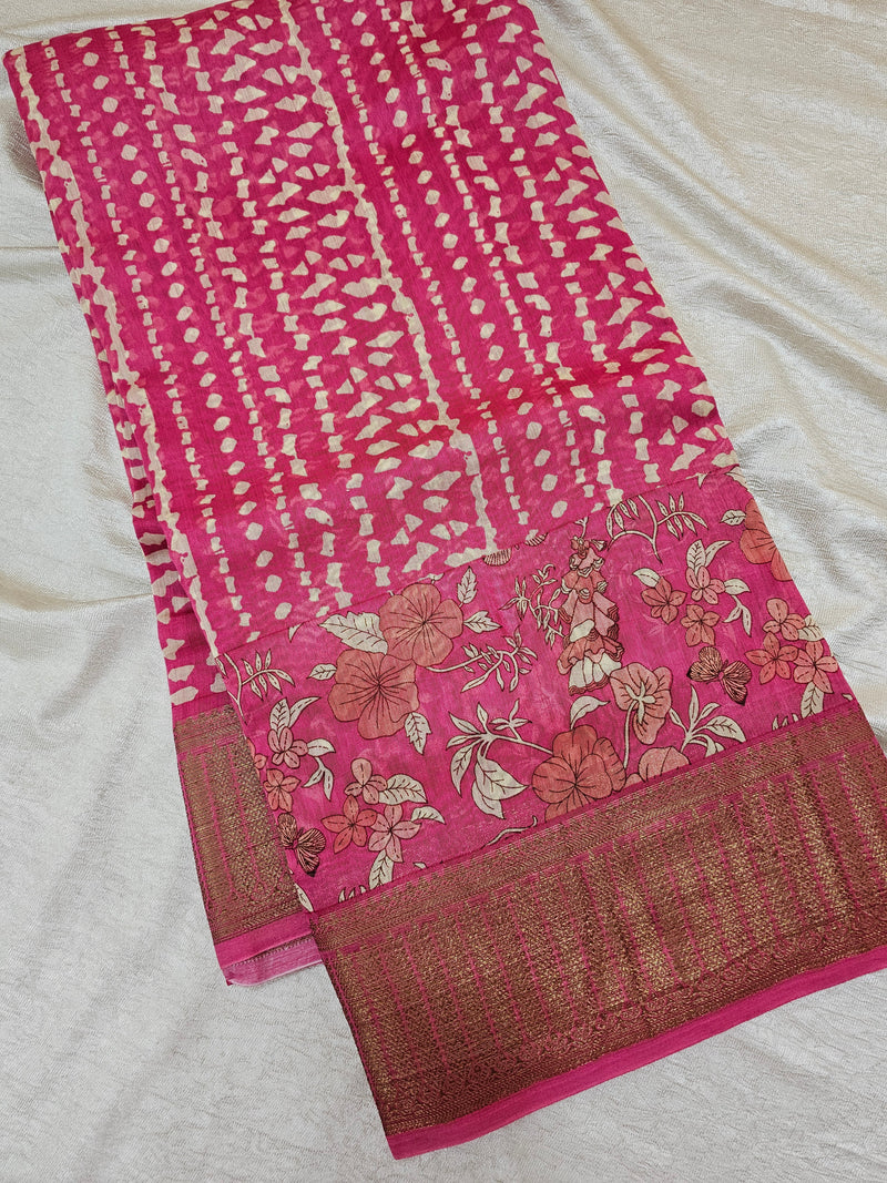 Pure Chanderi Butter Silk - Pink