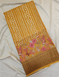 Pure Chanderi Butter Silk - Mustard Yellow