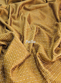 Premium Semi Raw Silk Saree -  Mustard Yellow