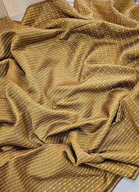 Premium Semi Raw Silk Saree -  Mustard Yellow