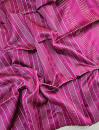 Premium Semi Raw Silk Saree - Magenta Pink