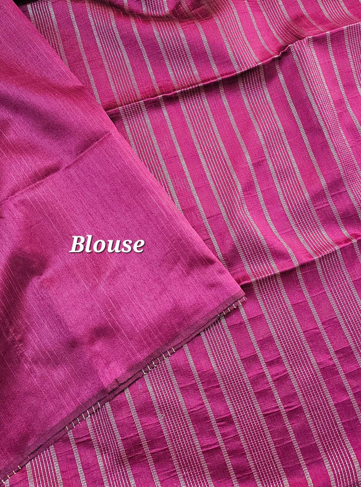 Premium Semi Raw Silk Saree - Magenta Pink