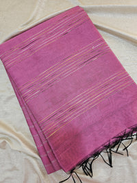 Premium Semi Raw Silk Saree -  Lotus Pink