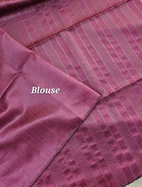 Premium Semi Raw Silk Saree -  Lotus Pink