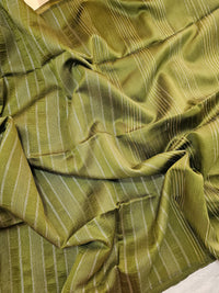 Premium Semi Raw Silk Saree - Green