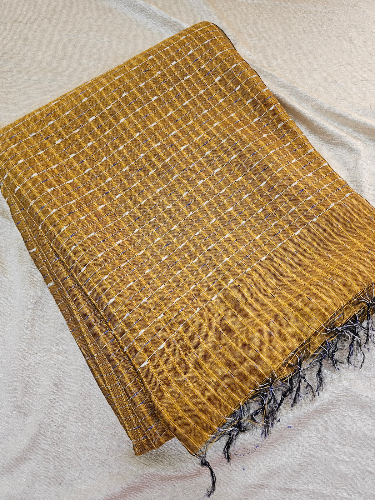 Premium Semi Raw Silk Saree -  Mustard Yellow