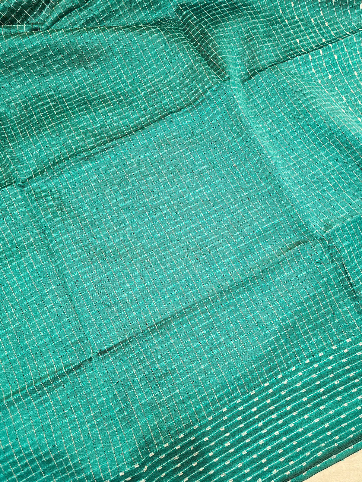 Premium Semi Raw Silk Saree -  Dark Turquoise