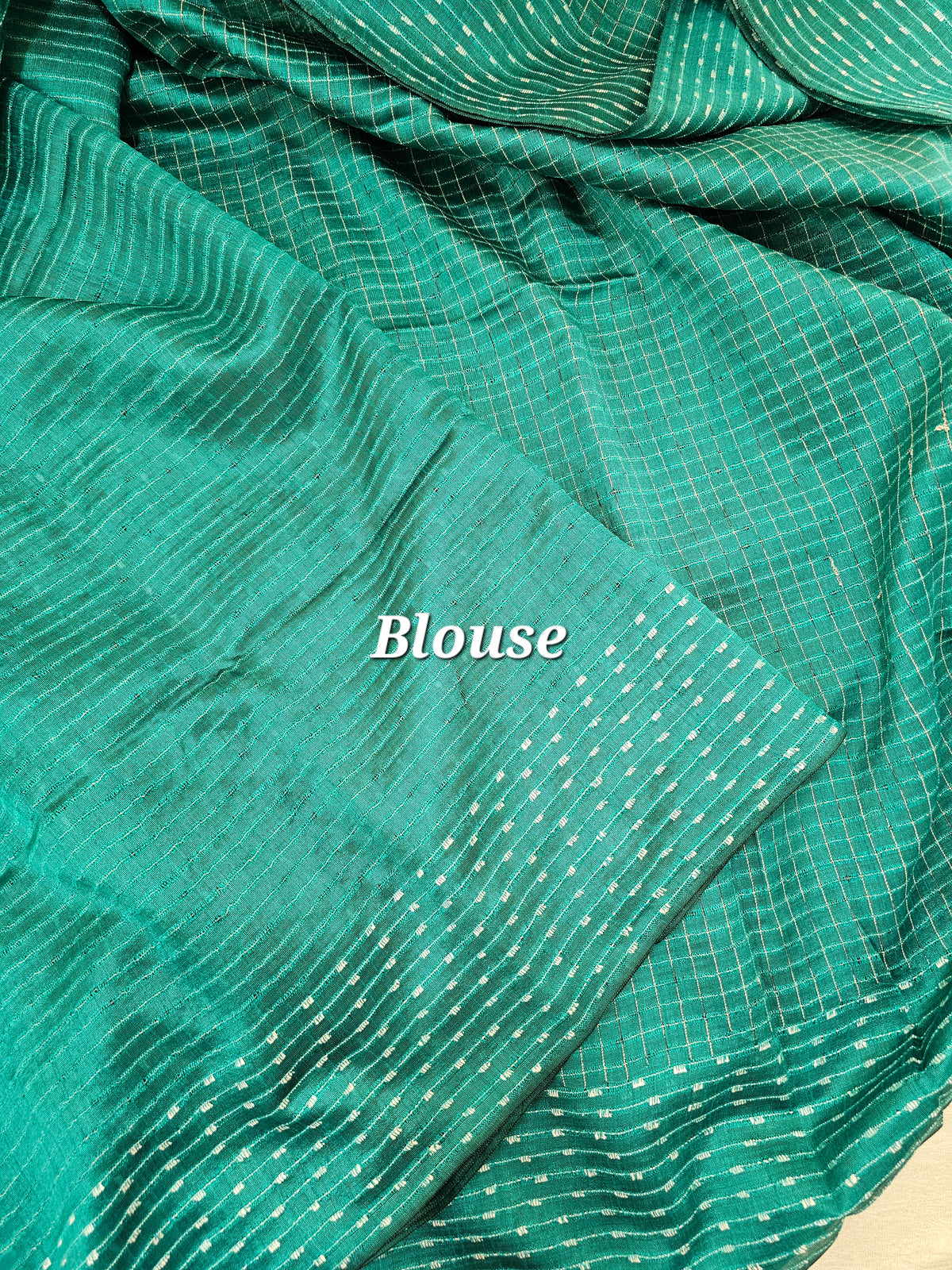 Premium Semi Raw Silk Saree -  Dark Turquoise