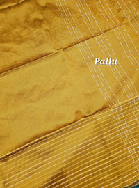 Premium Semi Raw Silk Saree -  Mustard Yellow