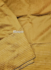 Premium Semi Raw Silk Saree -  Mustard Yellow