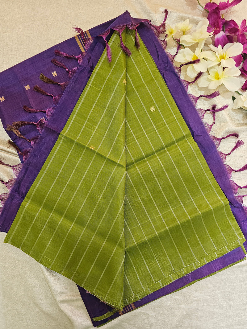 Green with Purple Chinnalampattu Saree