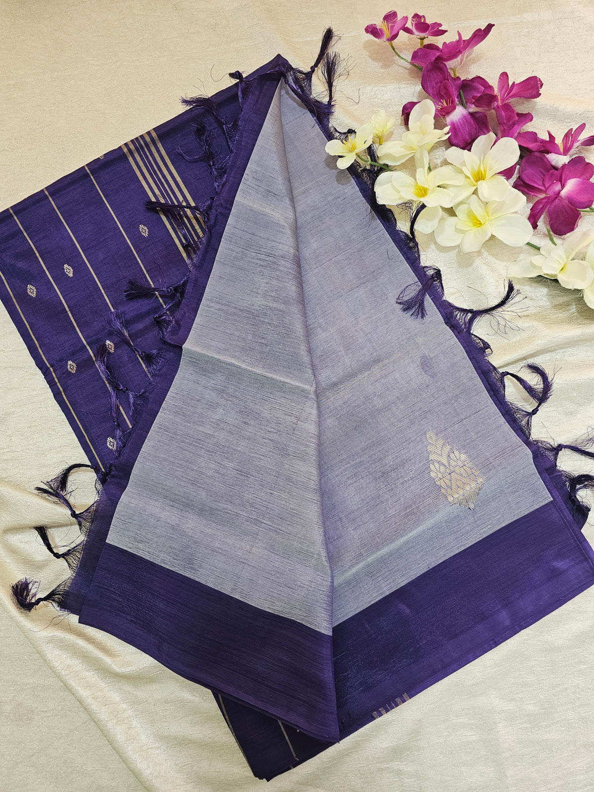 Light Purple with Dark Purple  Chinnalampattu Saree