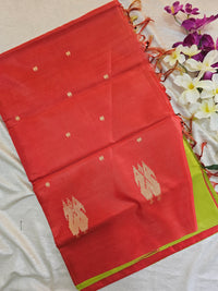 Green with Orange Chinnalampattu Saree