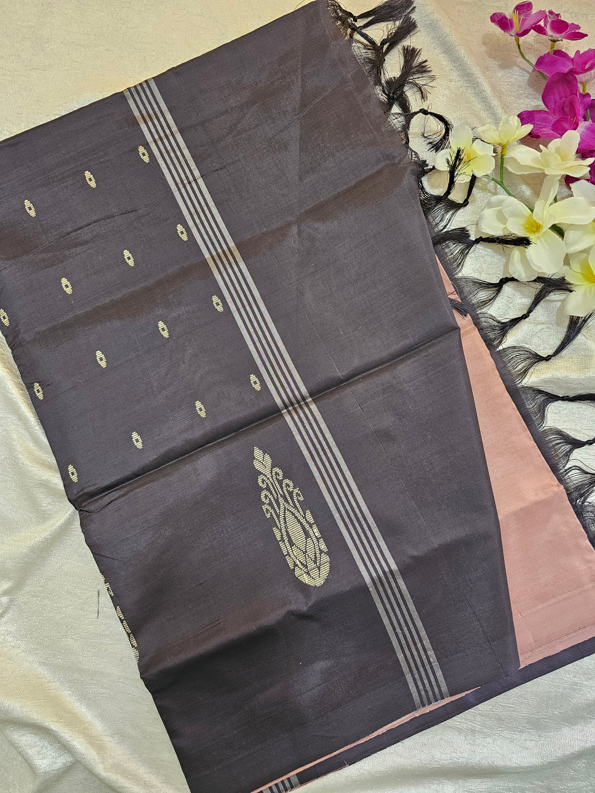 Onion Pink with Brown Chinnalampattu Saree