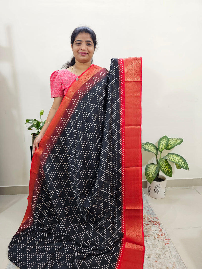 Semi Dola Silk - Black with Red