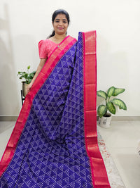 Semi Dola Silk - Purple with Rani Pink