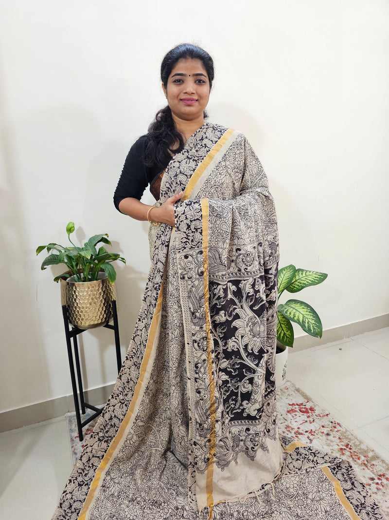 Chennuri Silk - Kalamkari and Peacock Pattern