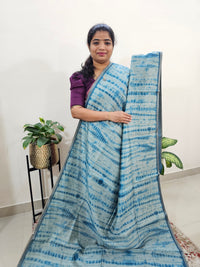 Semi Ghicha Digital Printed Saree - Blue