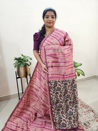 Semi Ghicha Digital Printed Saree - Magenta Pink