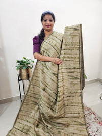 Semi Ghicha Digital Printed Saree - Green