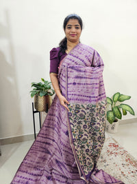 Semi Ghicha Digital Printed Saree - Purple