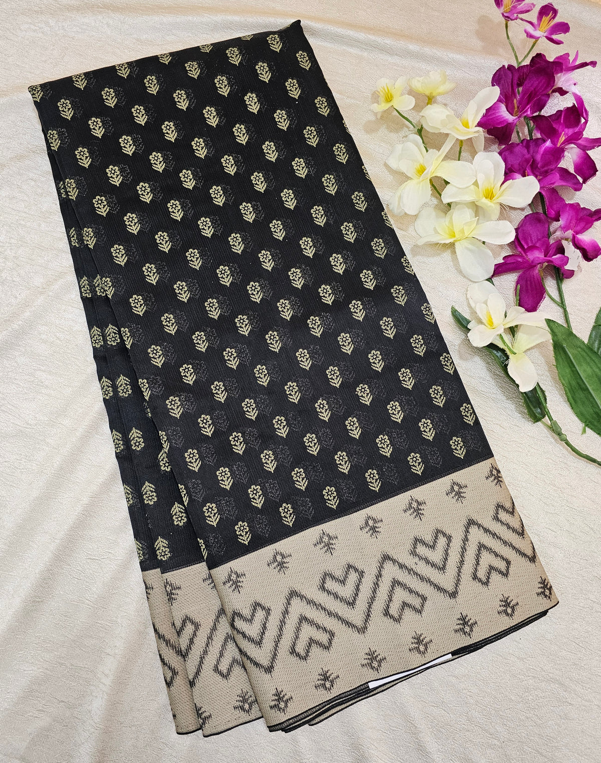 Premium  Super Net Kota Saree - Black