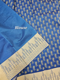 Premium  Super Net Kota Saree - Blue