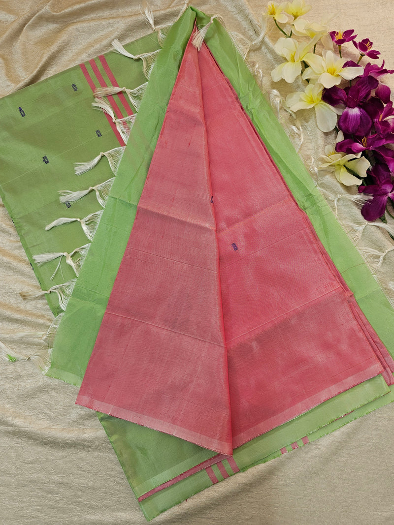 Pink with Green   Chinnalampattu Saree