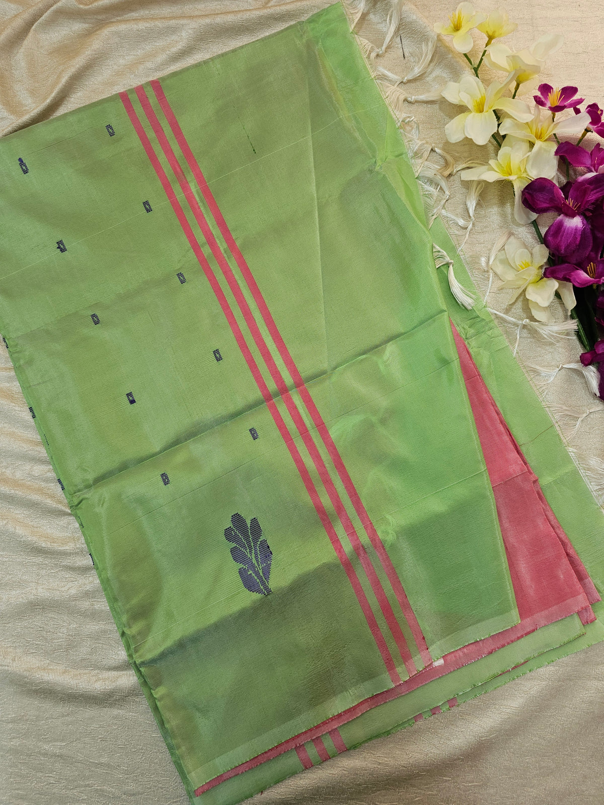 Pink with Green   Chinnalampattu Saree