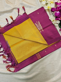 Mustard Yellow with Magenta Pink   Chinnalampattu Saree