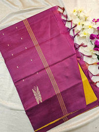 Mustard Yellow with Magenta Pink   Chinnalampattu Saree