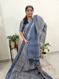 Semi Ghicha Digital Printed Saree - Grey