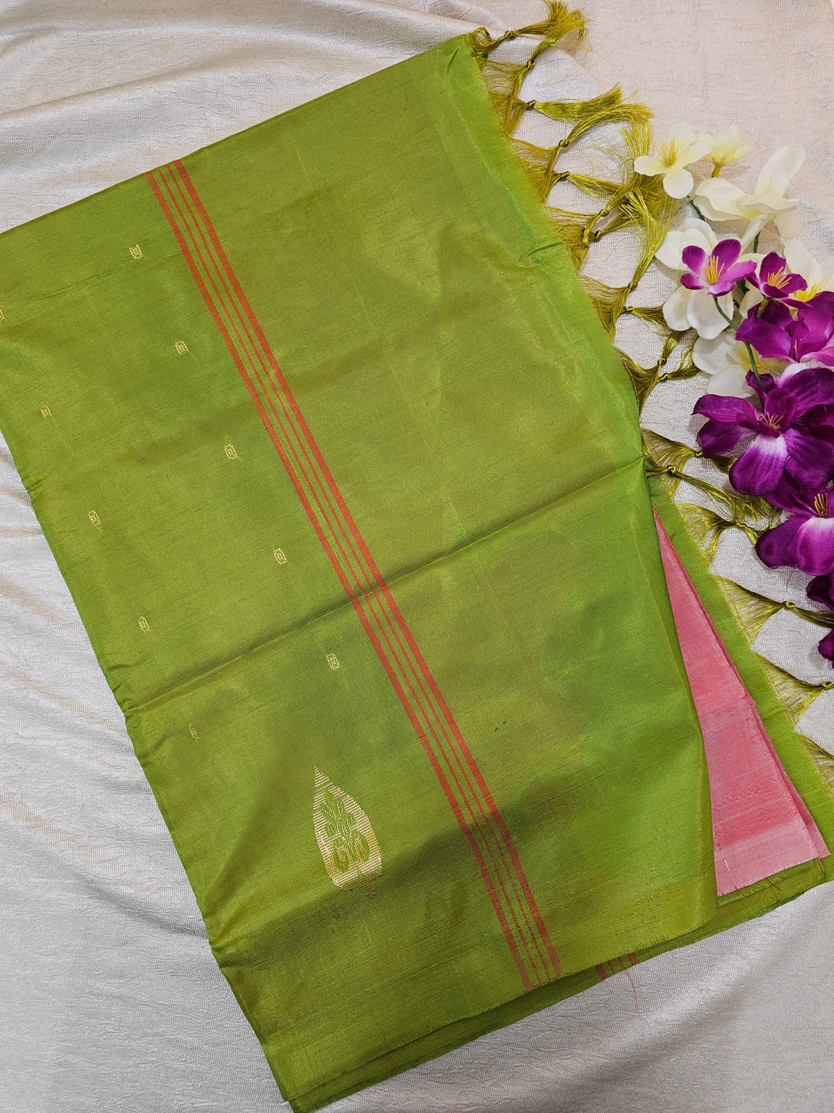 Pink with Green Chinnalampattu Saree