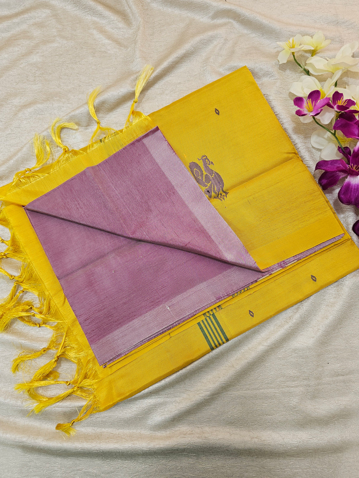 Onion Pink with Yellow   Chinnalampattu Saree