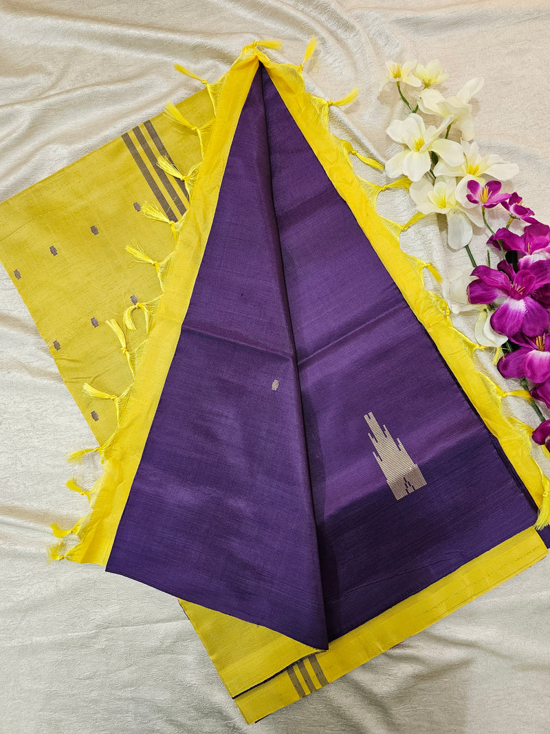 Violet with Yellow    Chinnalampattu Saree