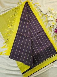 Brown with Yellow Chinnalampattu Saree