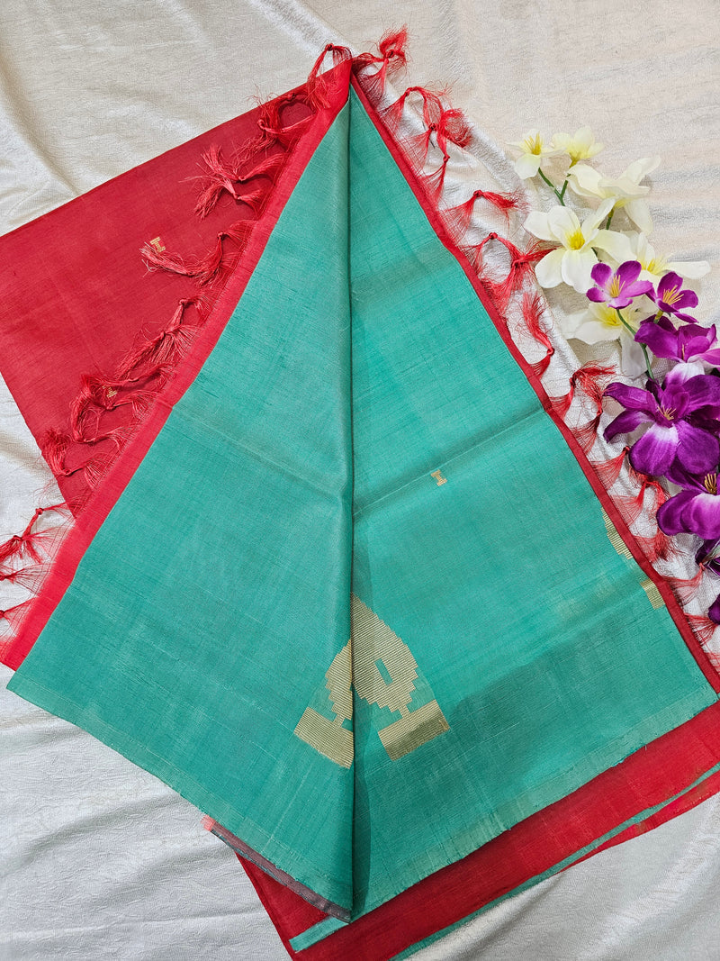 Sea Green with Red Chinnalampattu Saree