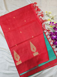 Sea Green with Red Chinnalampattu Saree