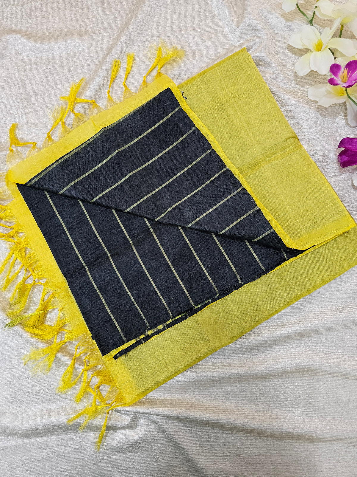 Black with Yellow Chinnalampattu Saree