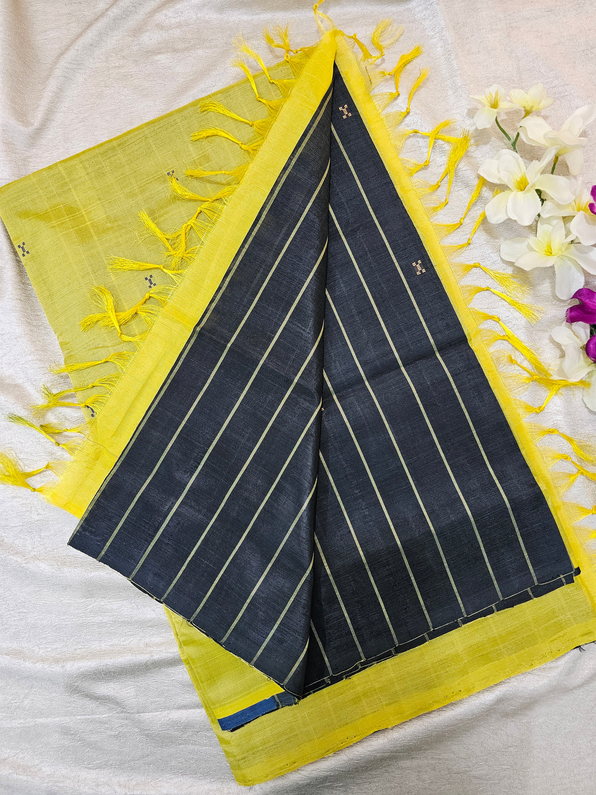 Black with Yellow Chinnalampattu Saree