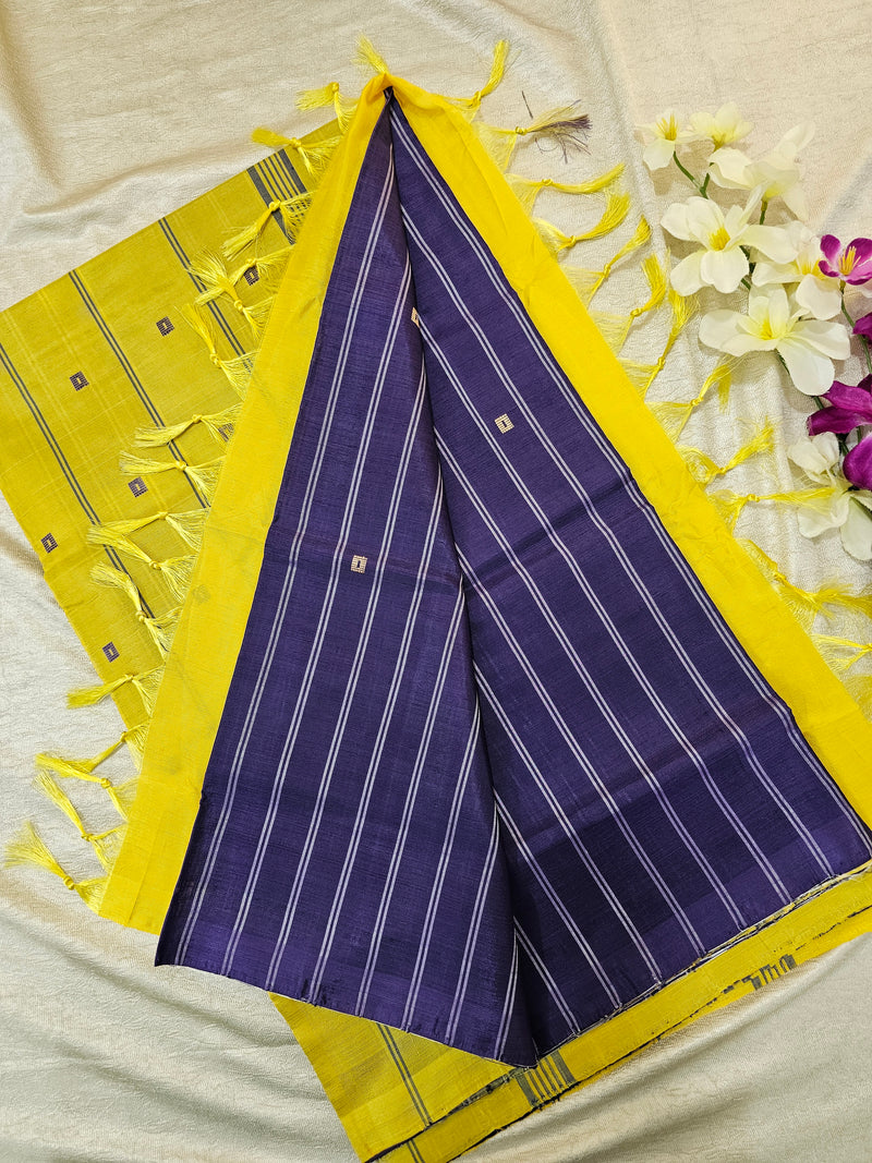 Violet with yellow    Chinnalampattu Saree