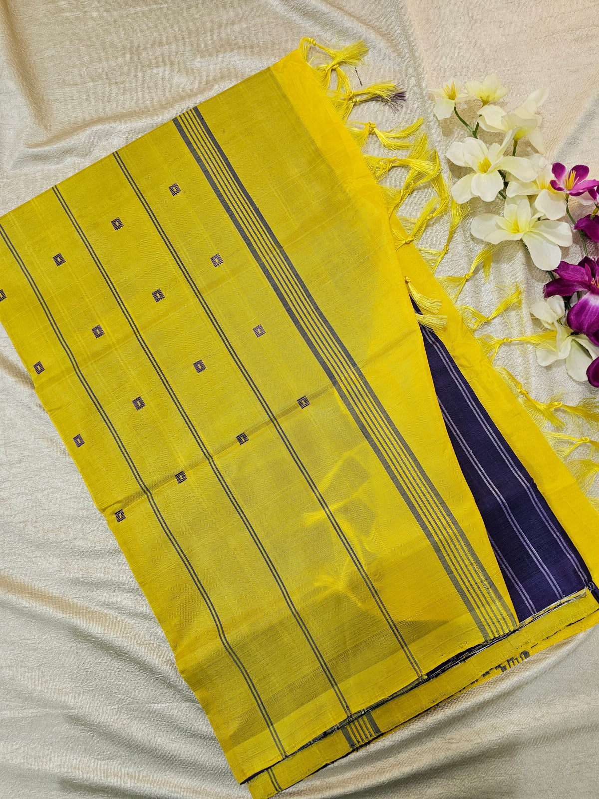 Violet with yellow    Chinnalampattu Saree