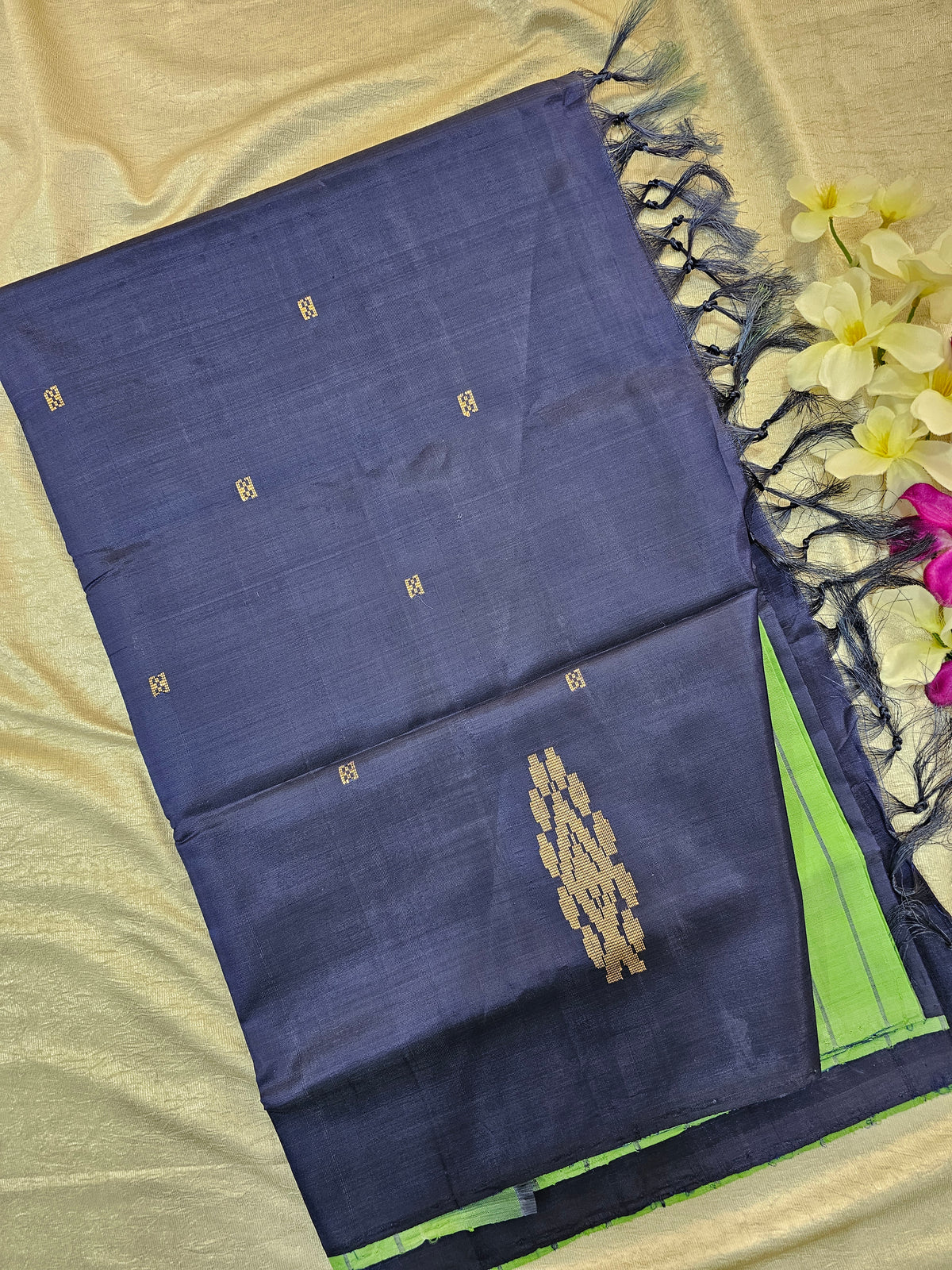 Green with Navy Blue  Chinnalampattu Saree