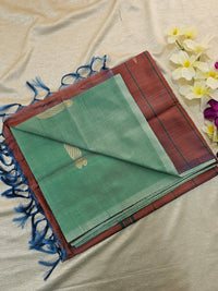 Green with Dual Shade Brown and Blue   Chinnalampattu Saree